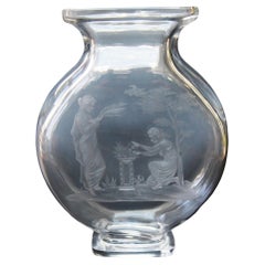 Baccarat Aesthetic movement intaglio cut glass vase c 1880