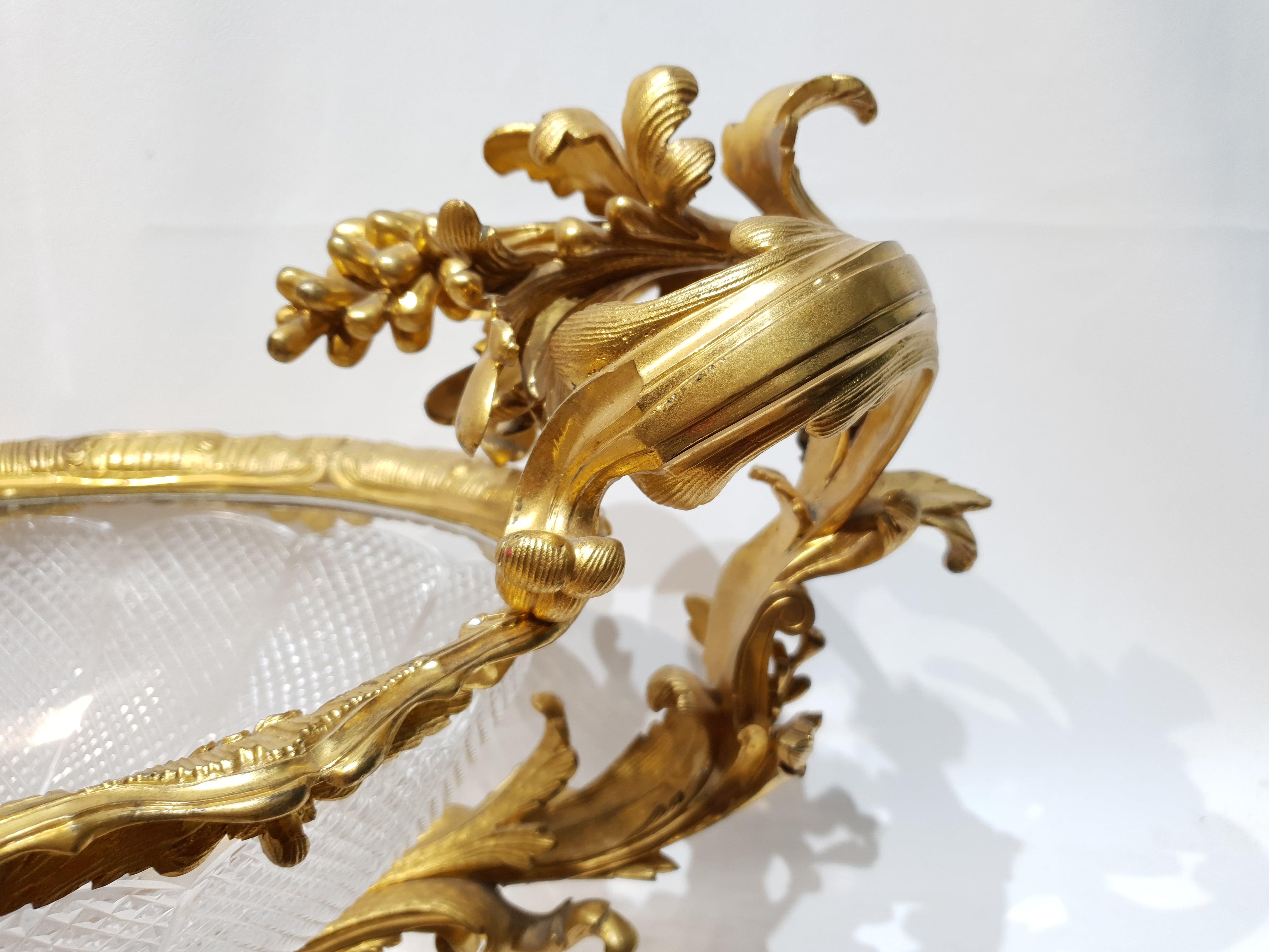 Neoclassical Baccarat and Ormolu Centre Piece For Sale