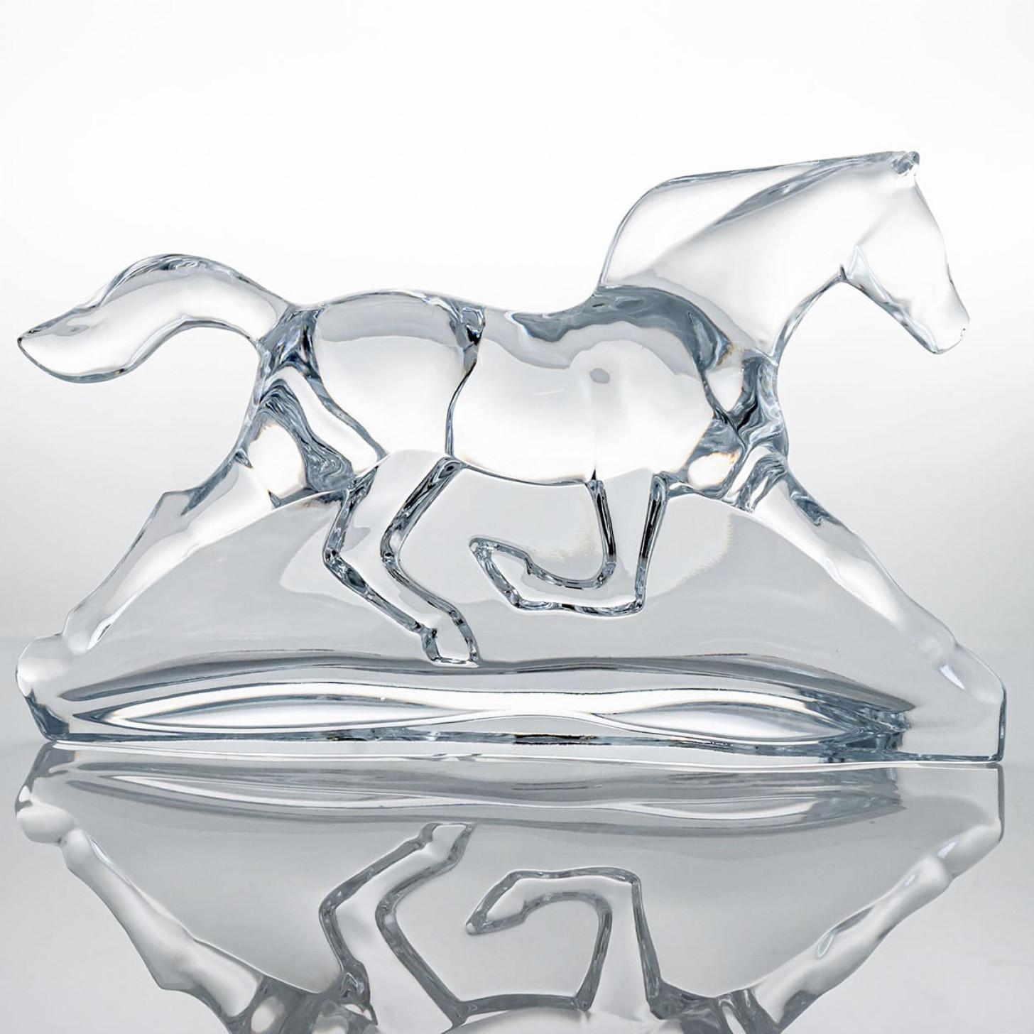 Altro Baccarat Apollon Troika Horse, Clear Crystal Glass Sculpture, France in vendita