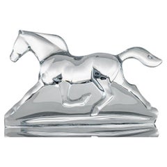 Baccarat Apollon Troika Horse, Clear Crystal Glass Sculpture, France