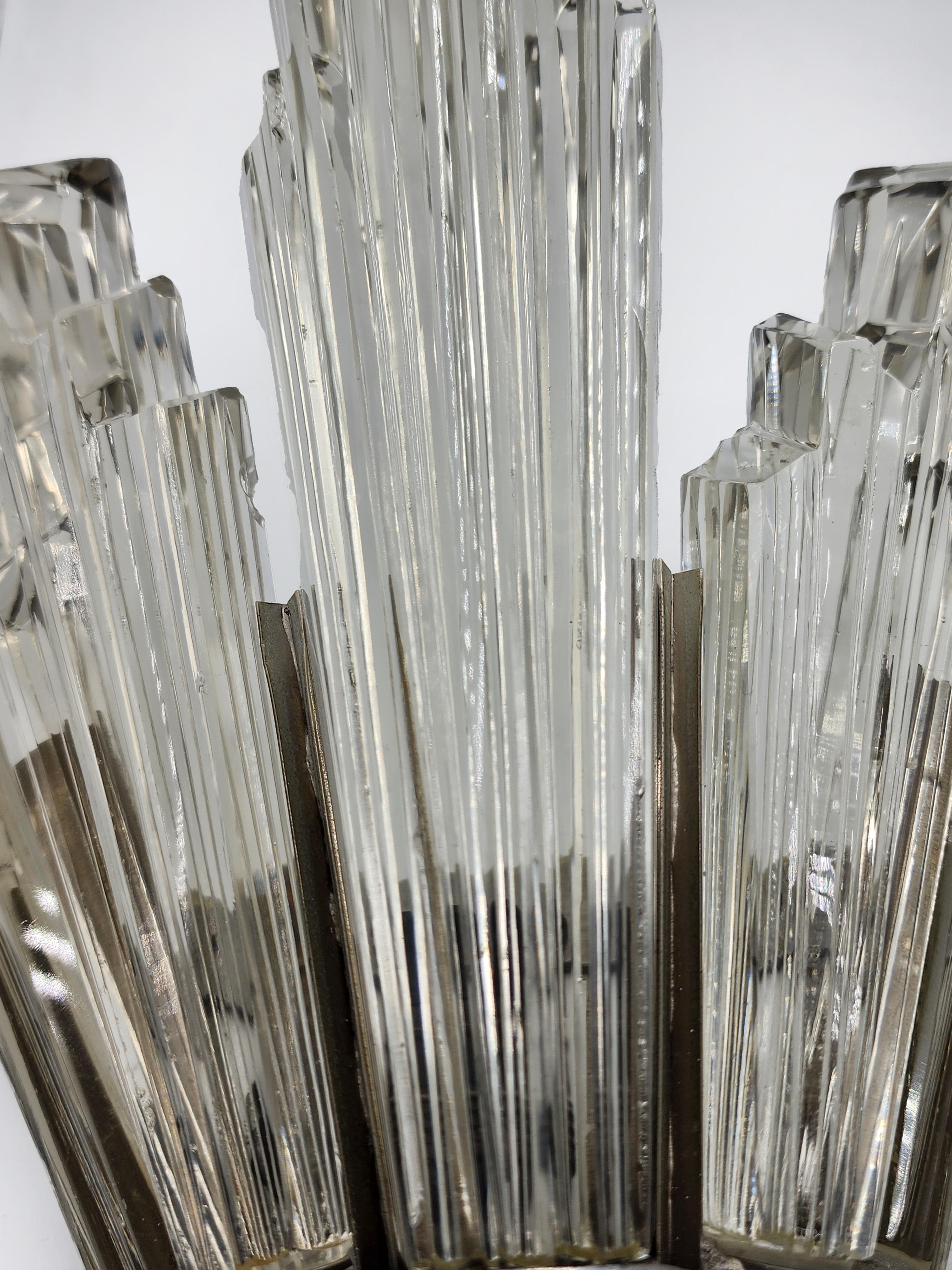 French Baccarat Art Deco Crystal Sconces For Sale