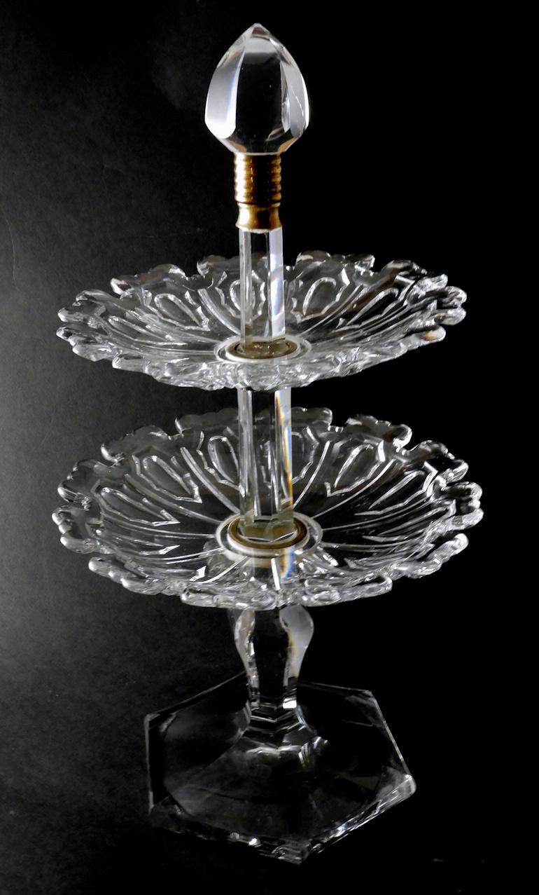 Hand-Crafted Baccarat Art Deco French Crystal Table Centerpiece. For Sale