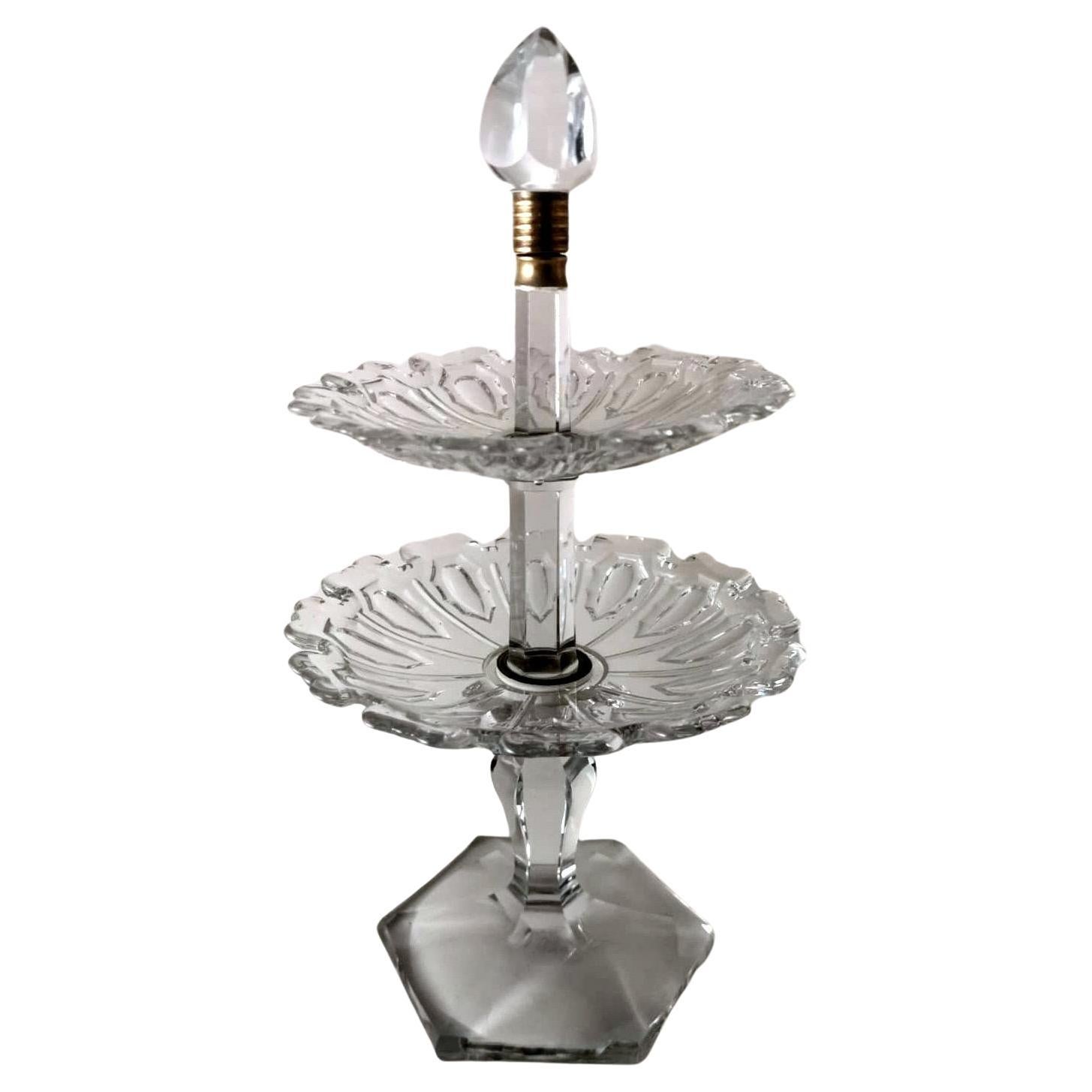 Baccarat Art Deco French Crystal Table Centerpiece. For Sale
