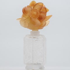 Bouteille à fleurs en verre d'art de Baccarat, France