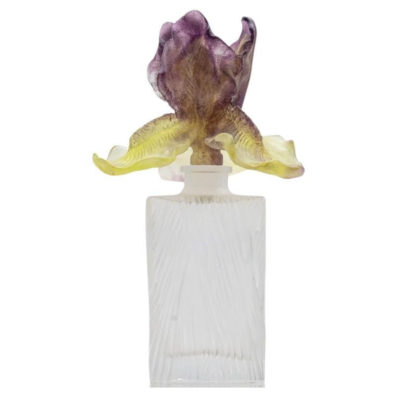 Baccarat Art Glass Flower Bottle Iris, France (Copy) For Sale