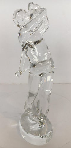 Baccarat Art Glass Male Golfer Crystal Figurine the Perfect Gift