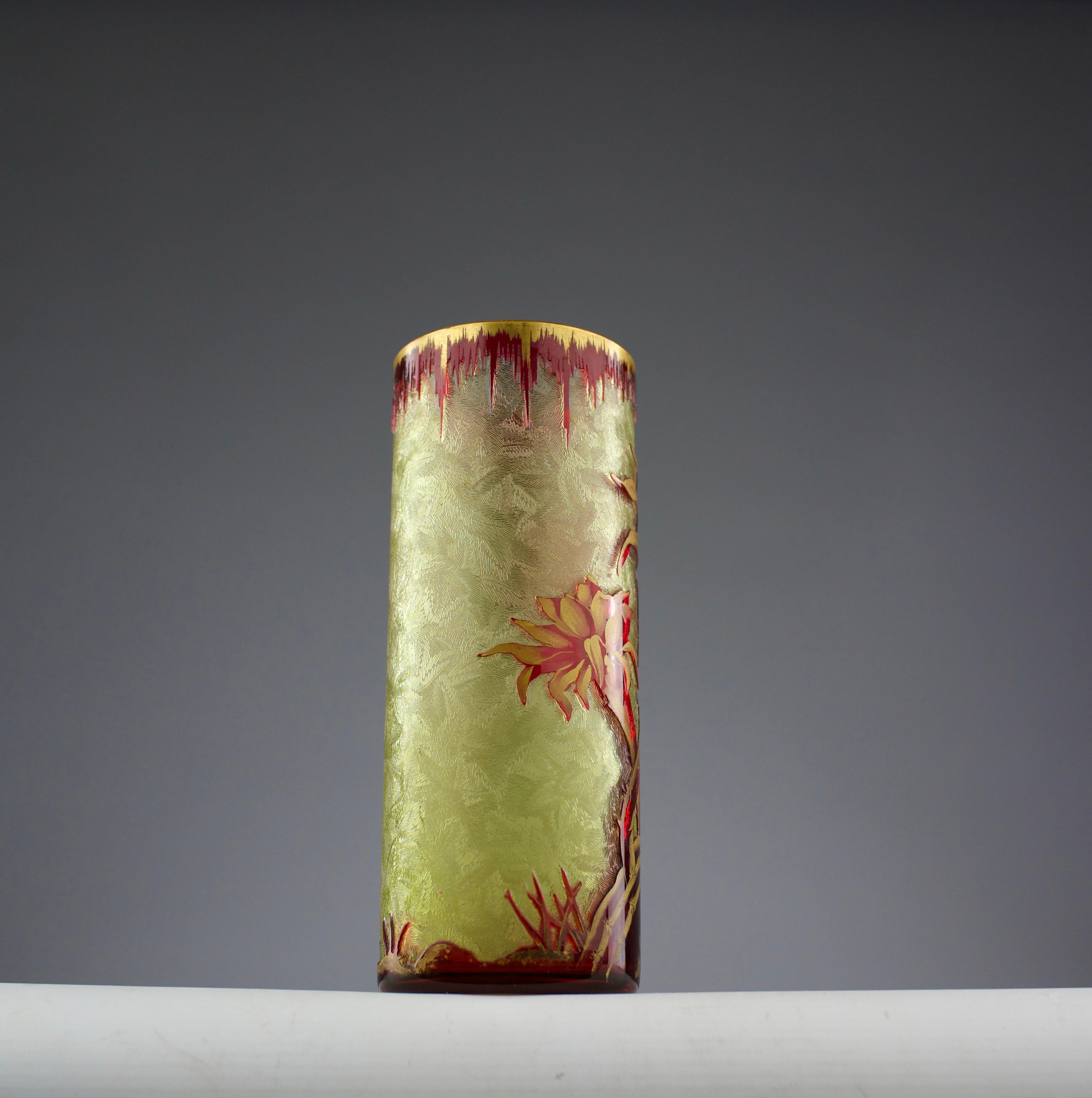 Inizio XX secolo Baccarat, Vaso Cactus Art Nouveau, Francia 1909 in vendita
