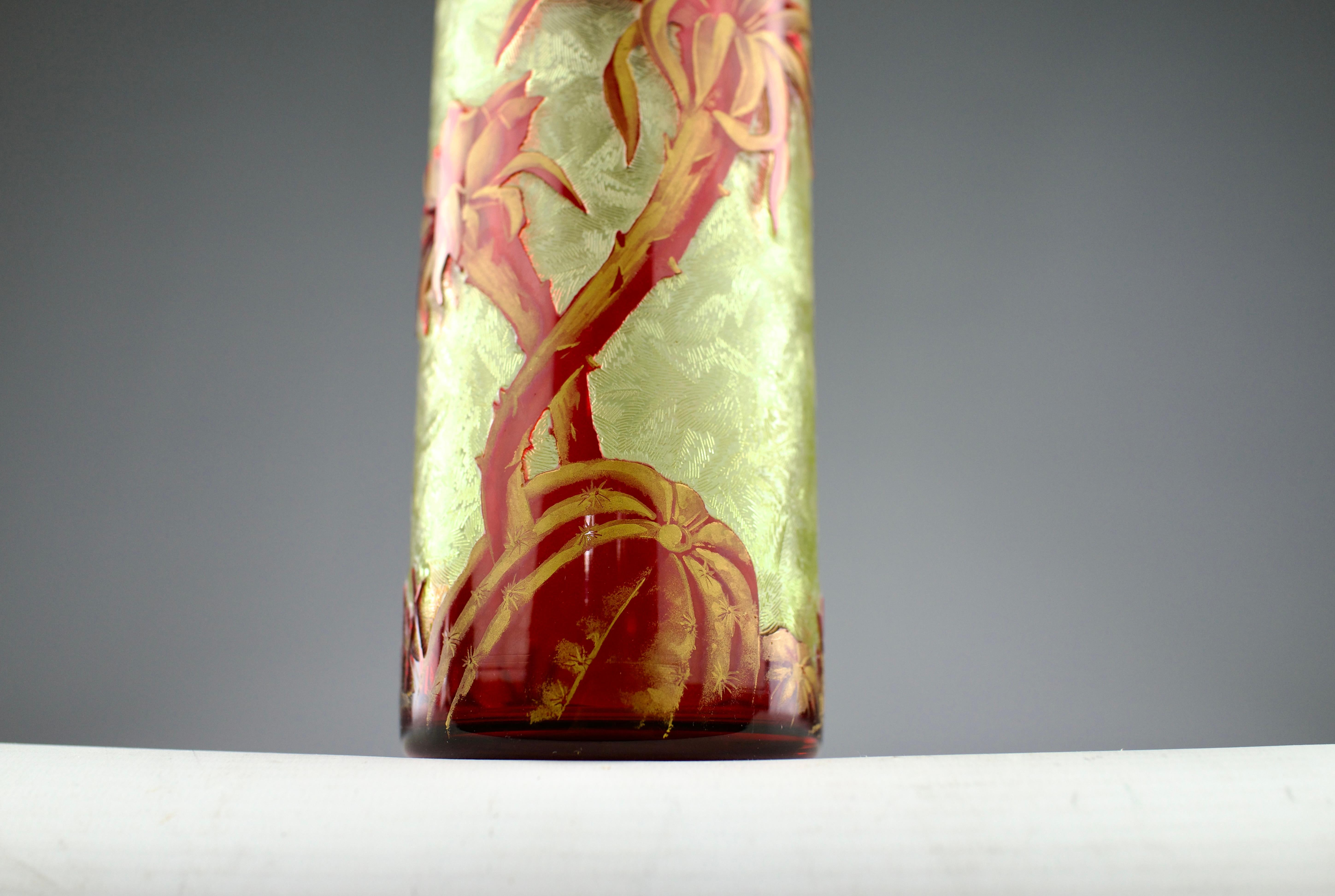 Cristallo Baccarat, Vaso Cactus Art Nouveau, Francia 1909 in vendita