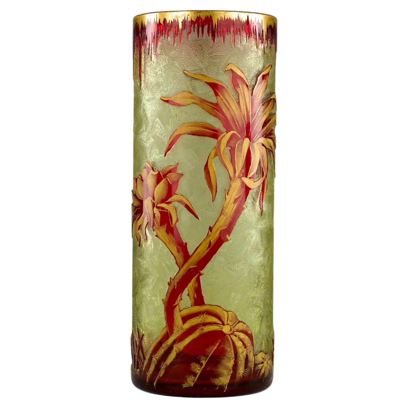 Baccarat, Vaso Cactus Art Nouveau, Francia 1909
