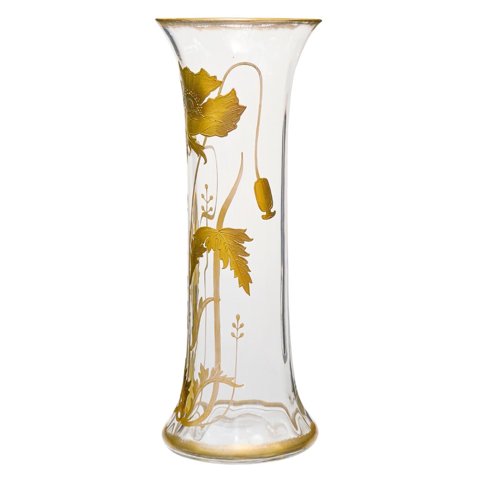 French Baccarat Art Nouveau Vase