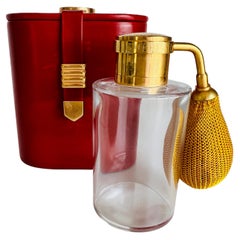 Bouteille de parfum Atomizer de Baccarat pour Guerlain Travel en cuir rouge