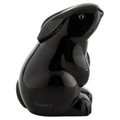 Baccarat Black Crystal Rabbit Figurine