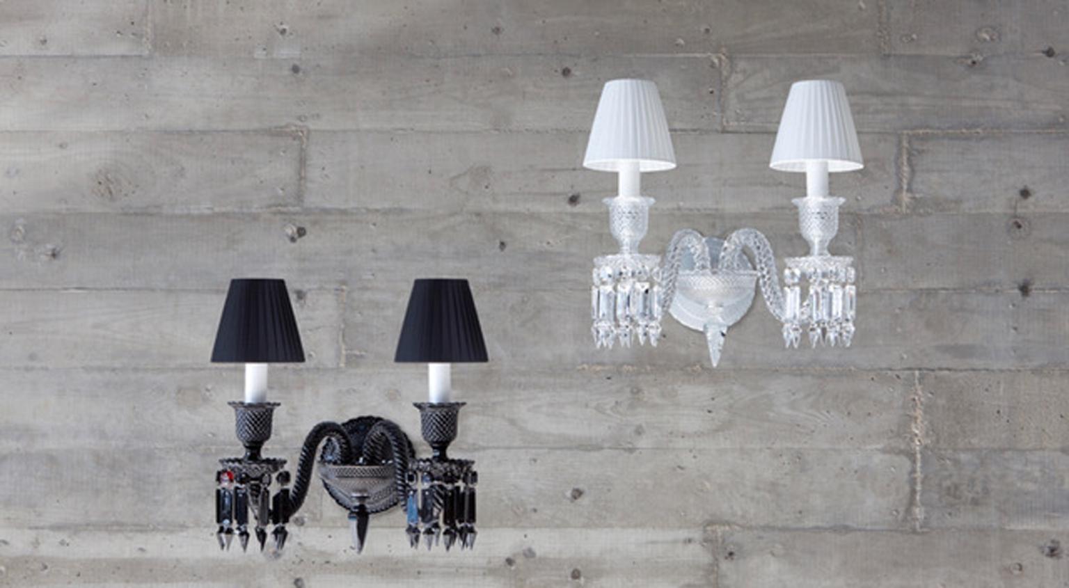 Contemporary Baccarat Black Crystal Wall Lights Designed by Philippe Starck For Sale