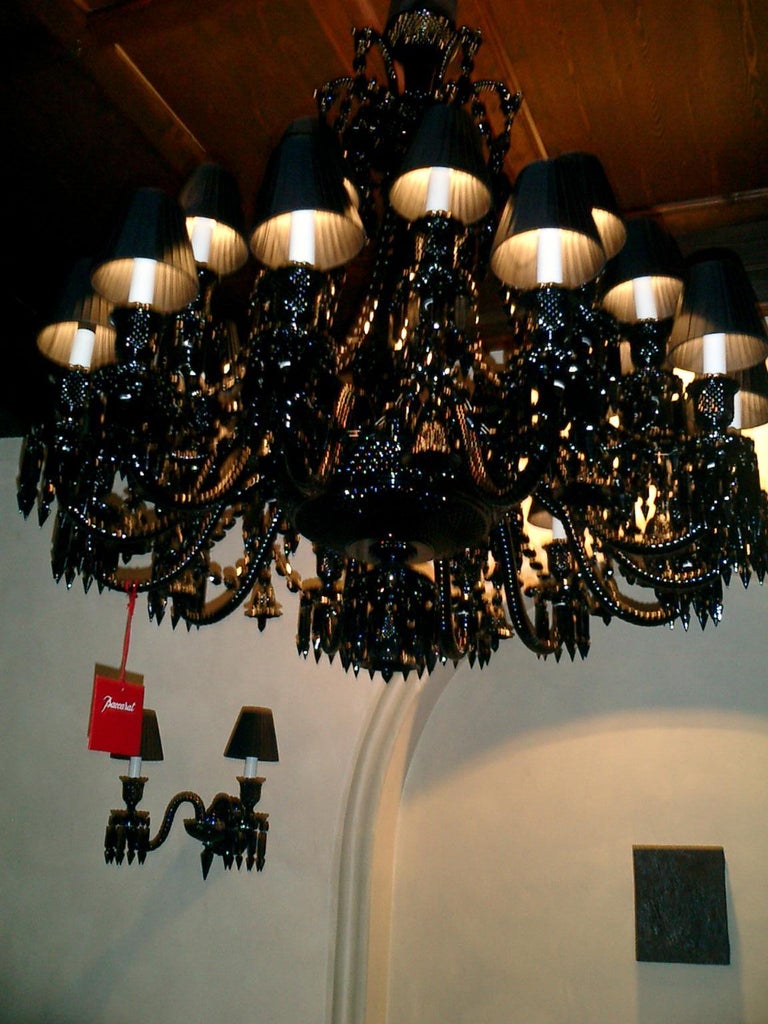 Baccarat Black Crystal Wall Lights Designed by Philippe Starck For Sale