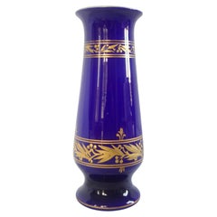 Baccarat blue opaline crystal vase - Louis XVI style - circa 1890