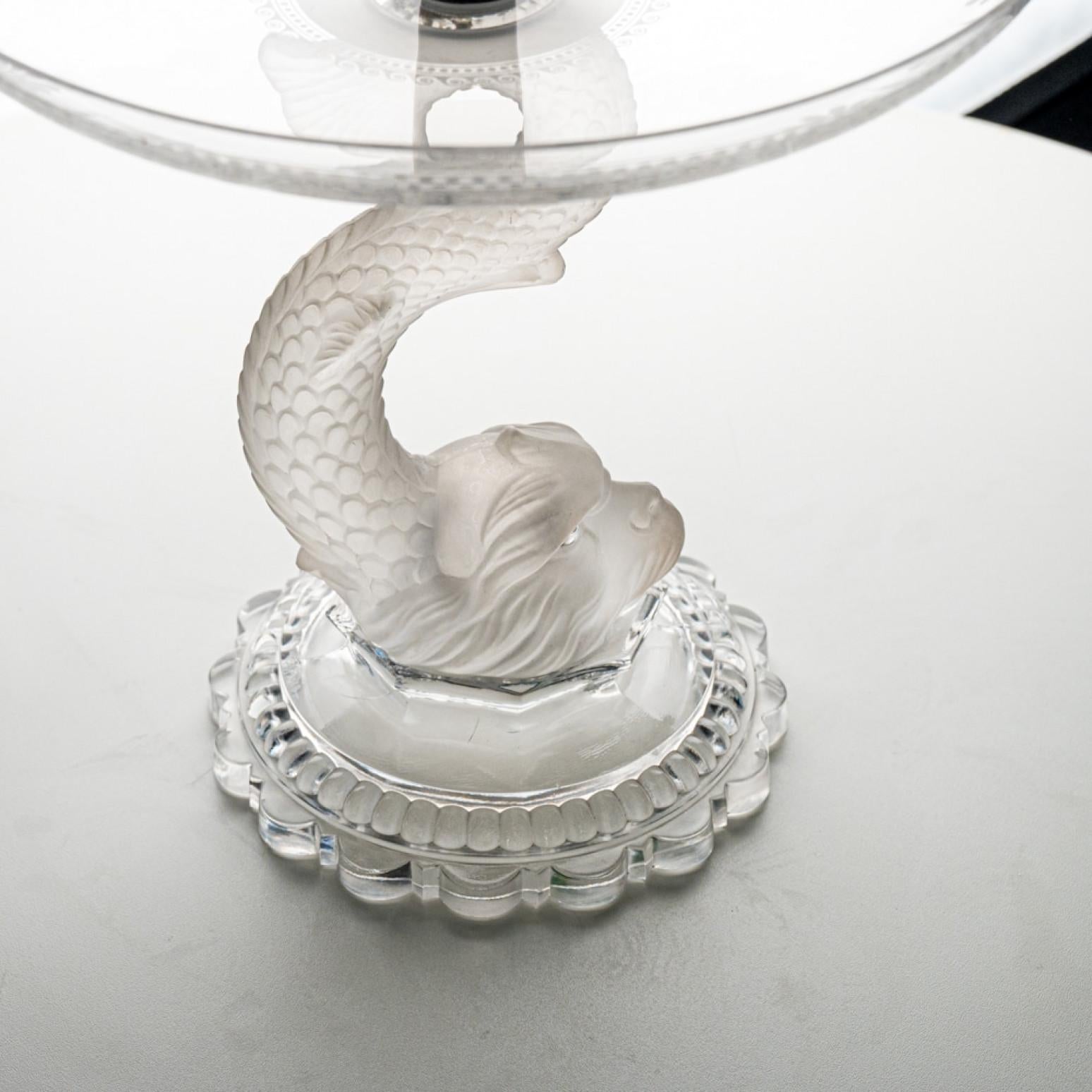 Baccarat Bowl and Vase With Etched Decoration, circa 1920 In Good Condition In Rijssen, NL