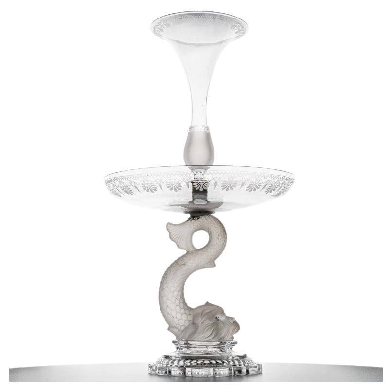 Baccarat Bowl and Vase With Etched Decoration, circa 1920