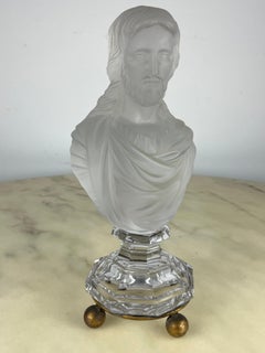 BACCARAT Bust "Jesus Christ" Moulded glass France 1980s