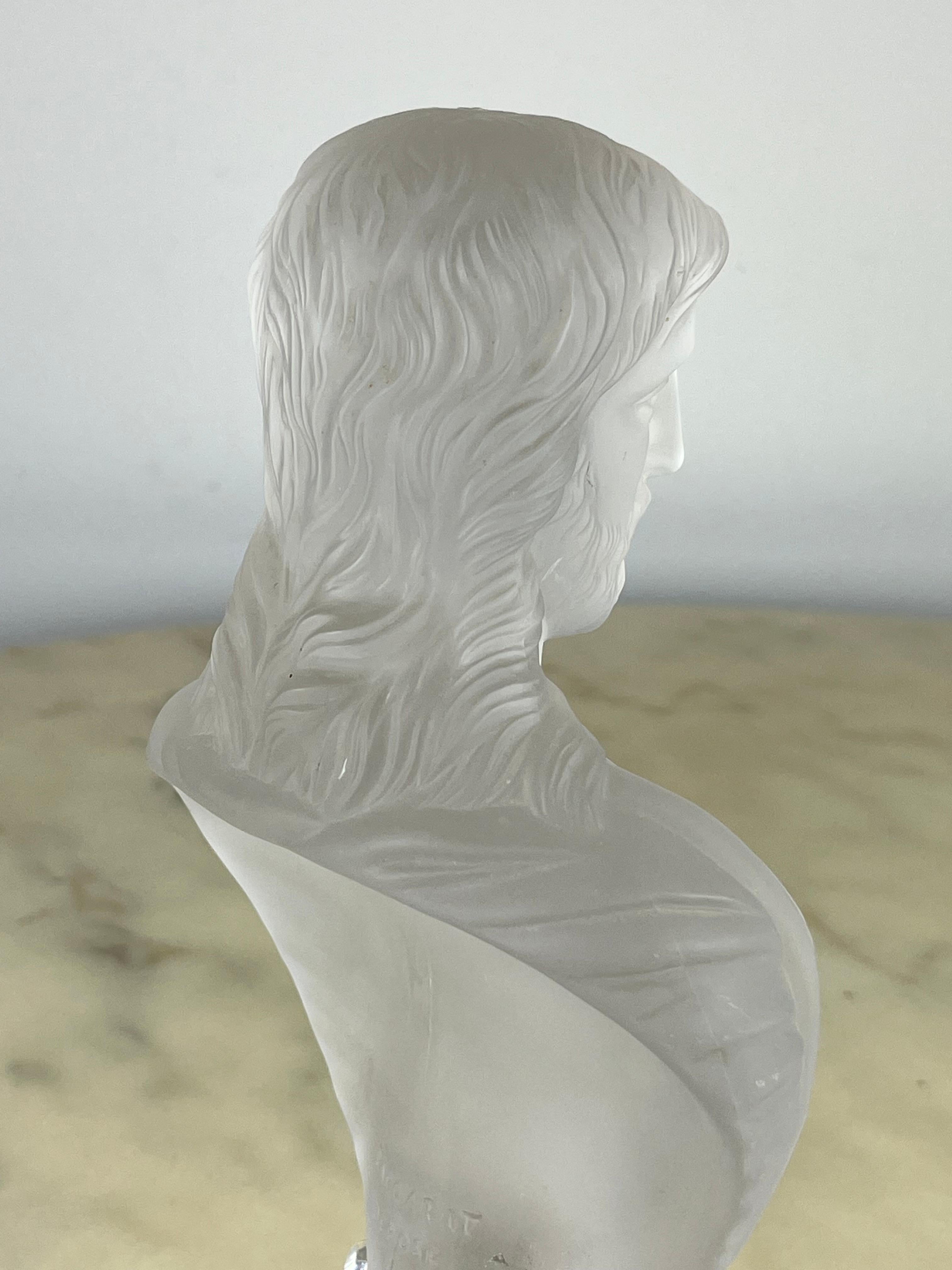 Fin du 20e siècle Buste BACCARAT « Jésus-Christ » en verre moulé France années 1980 en vente
