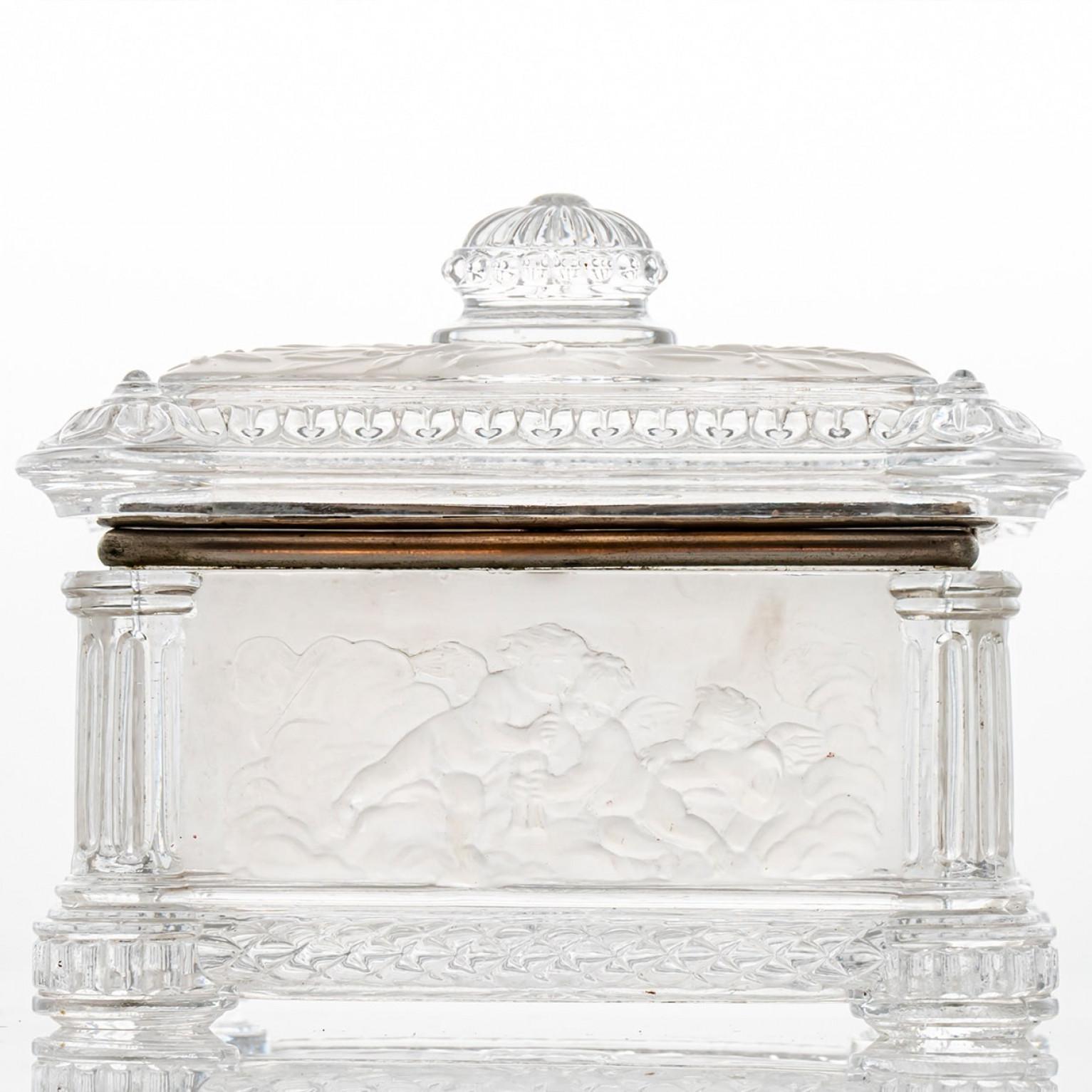 Baccarat Bonbonglas, Klarer Kristall Messing, Frankreich im Angebot 3