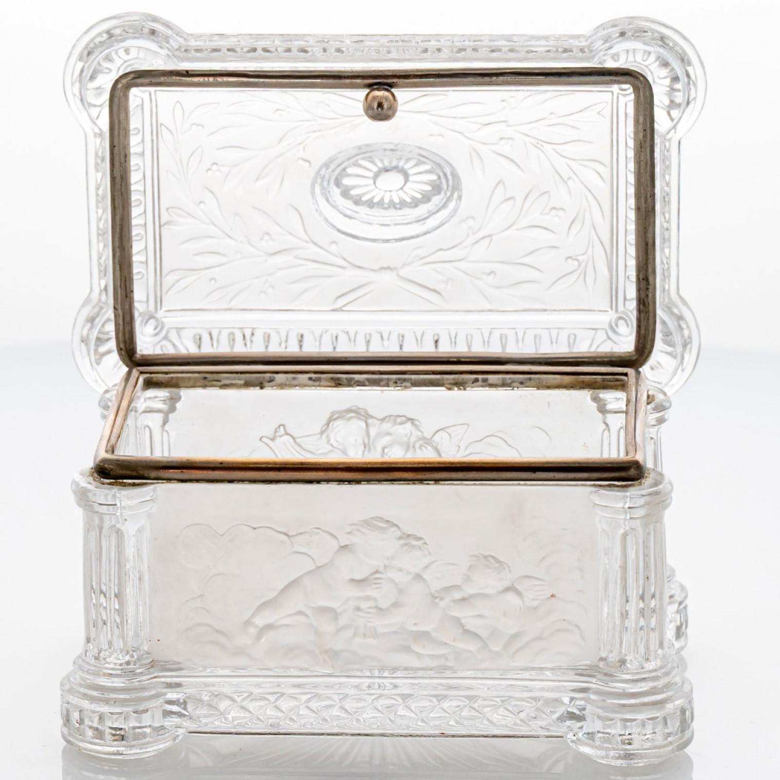 Baccarat Bonbonglas, Klarer Kristall Messing, Frankreich (Art nouveau) im Angebot