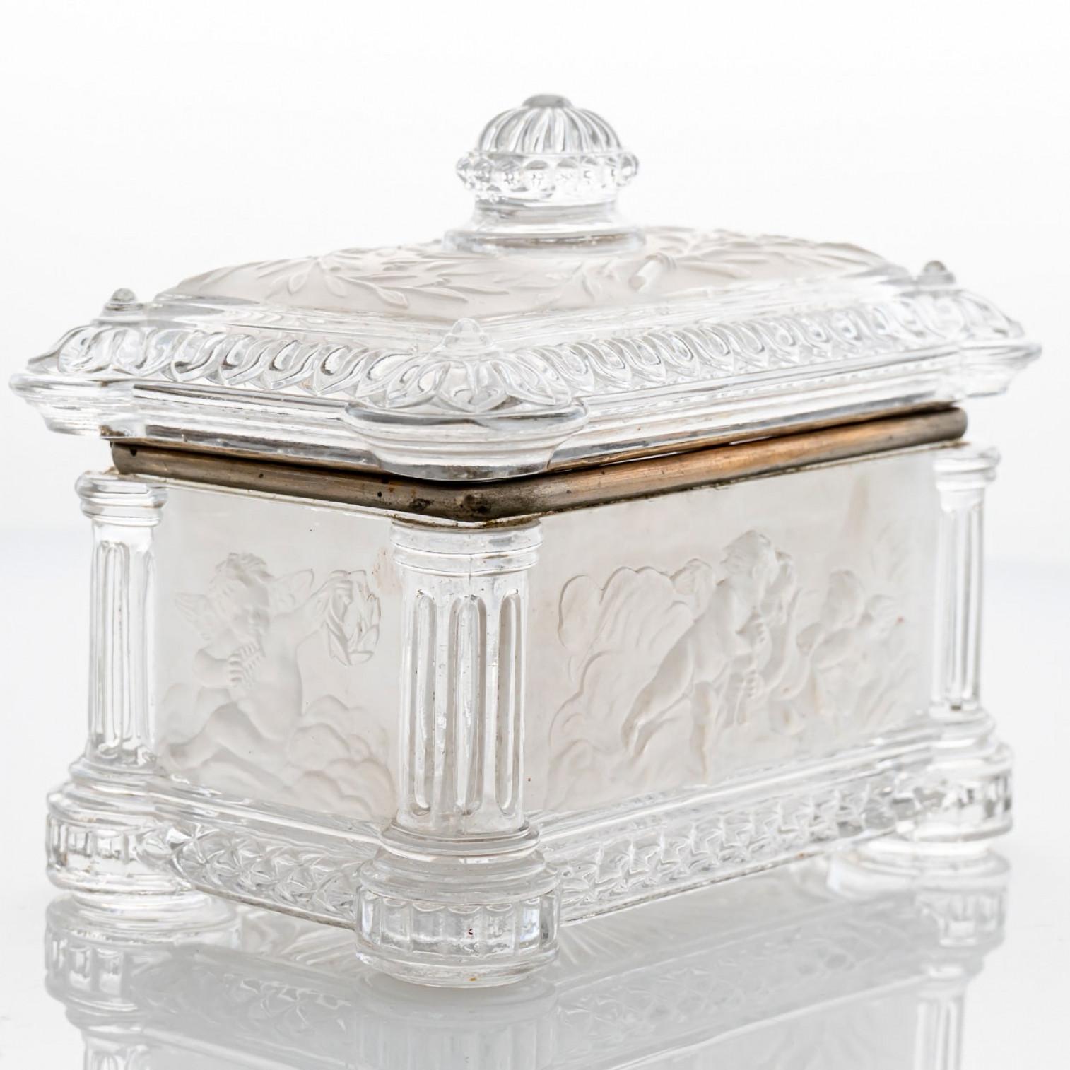 Baccarat Bonbonglas, Klarer Kristall Messing, Frankreich im Angebot 1