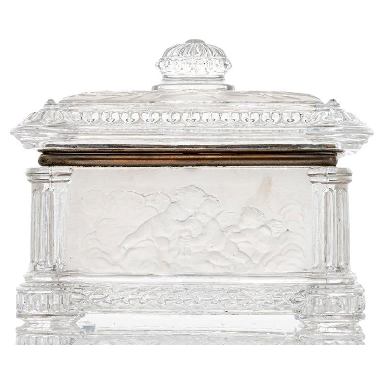 Baccarat Candy Jar, Clear Crystal Brass, France