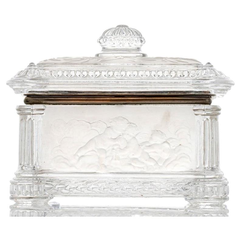 Baccarat Candy Jar, Clear Crystal Brass, France