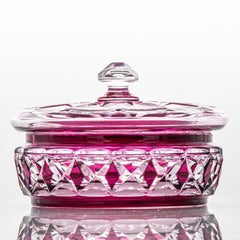 Baccarat Candy Jar, Deep Pink Crystal, France
