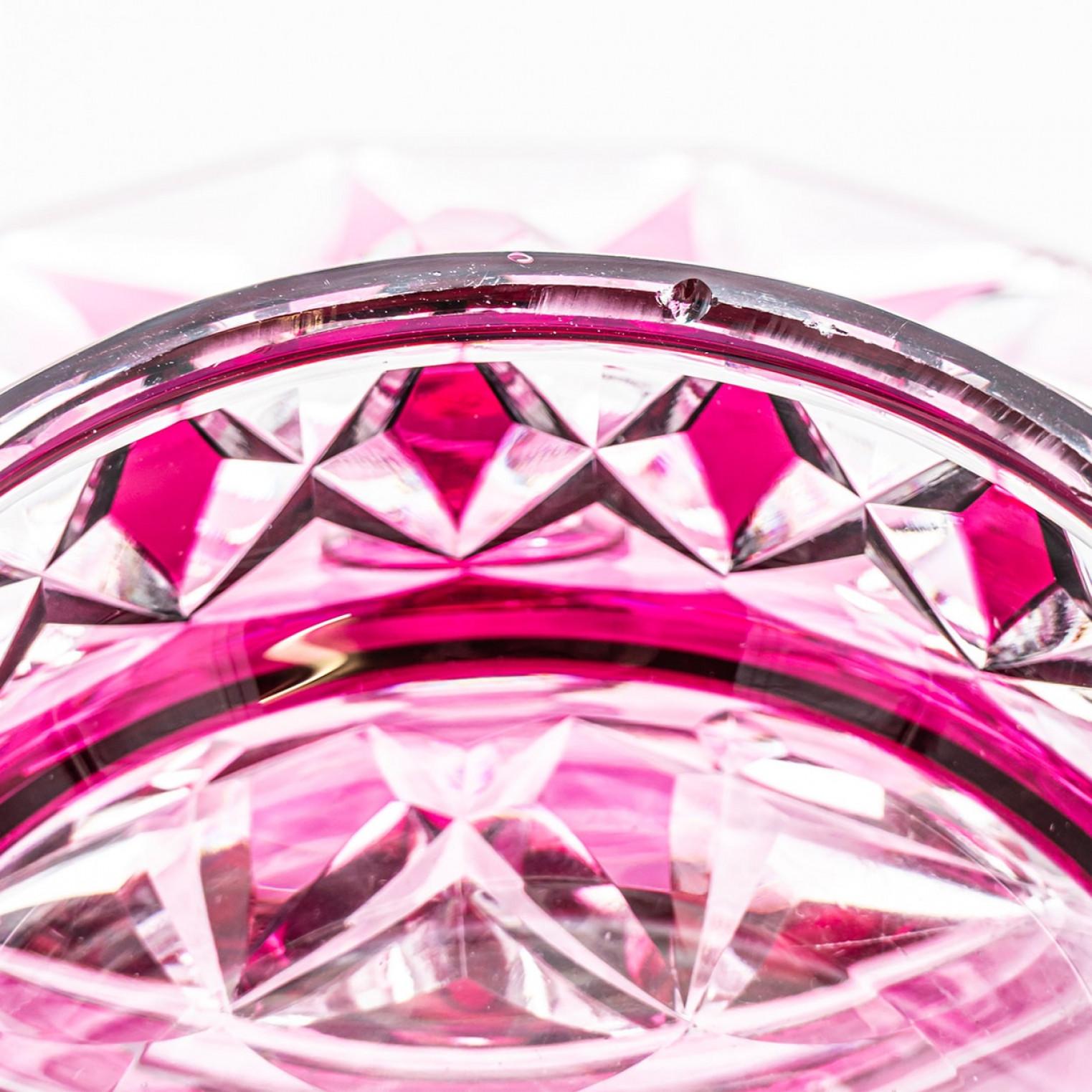 Bombonera Baccarat, Cristal Rosa Profundo, Francia Francés en venta