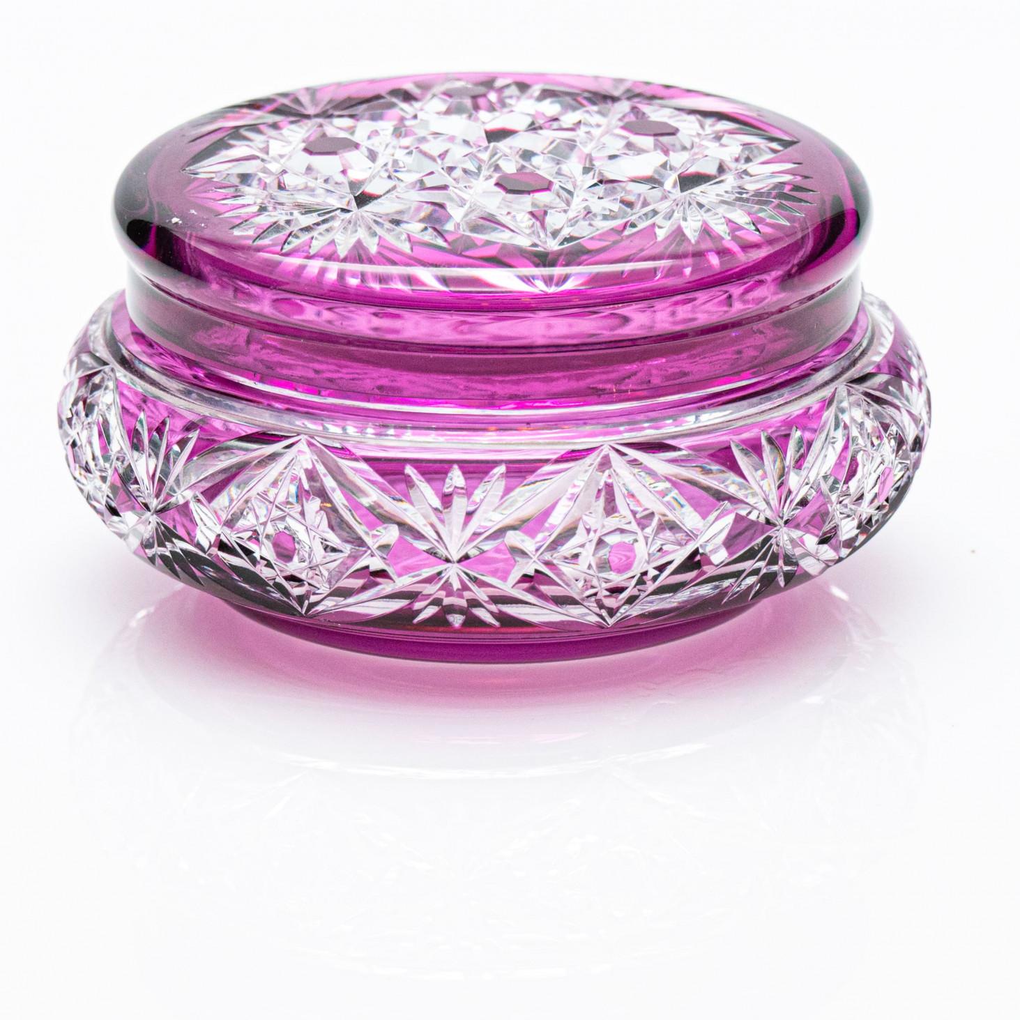 Bombonera Baccarat, Cristal violeta púrpura, Francia, 1930 en venta 3