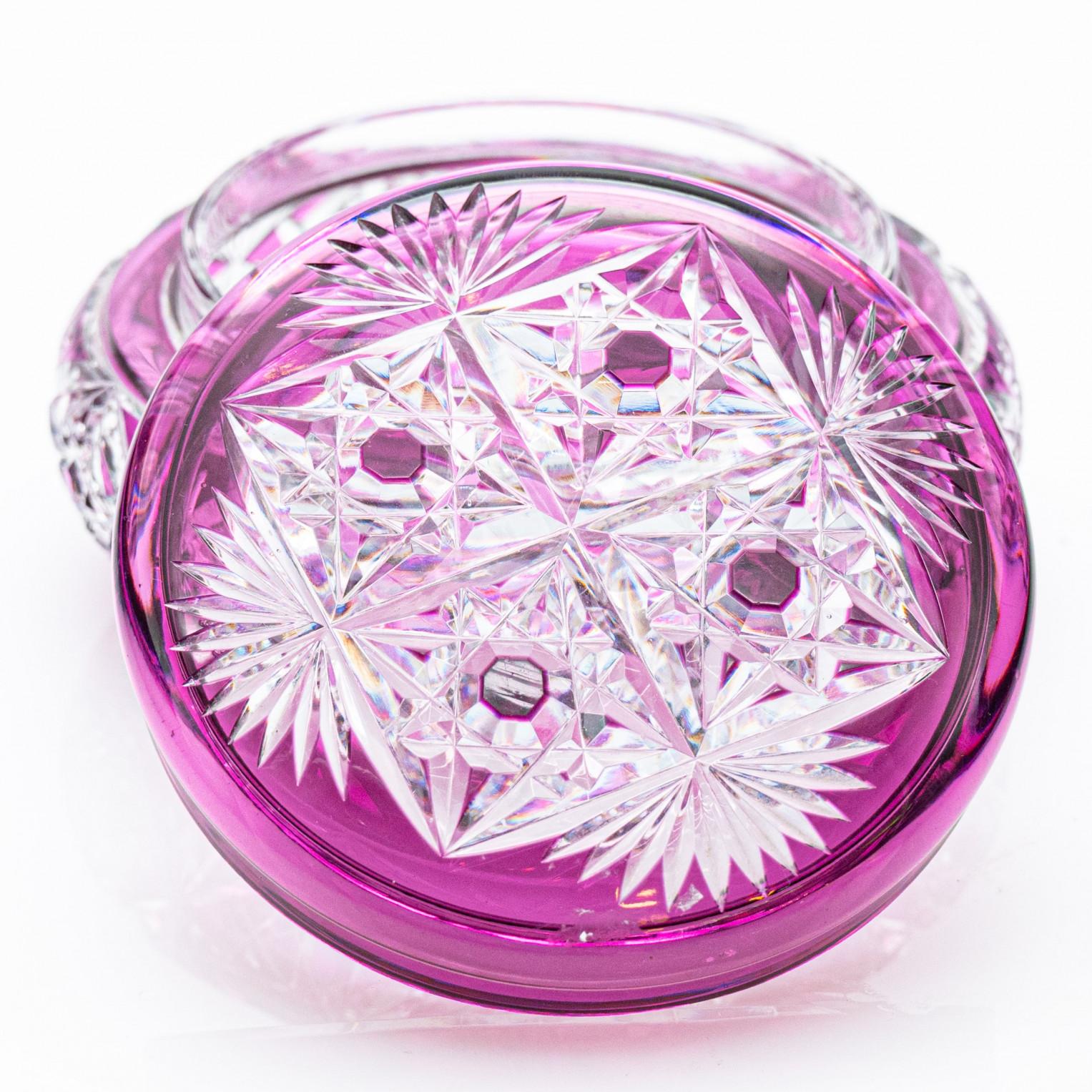 Bombonera Baccarat, Cristal violeta púrpura, Francia, 1930 Francés en venta