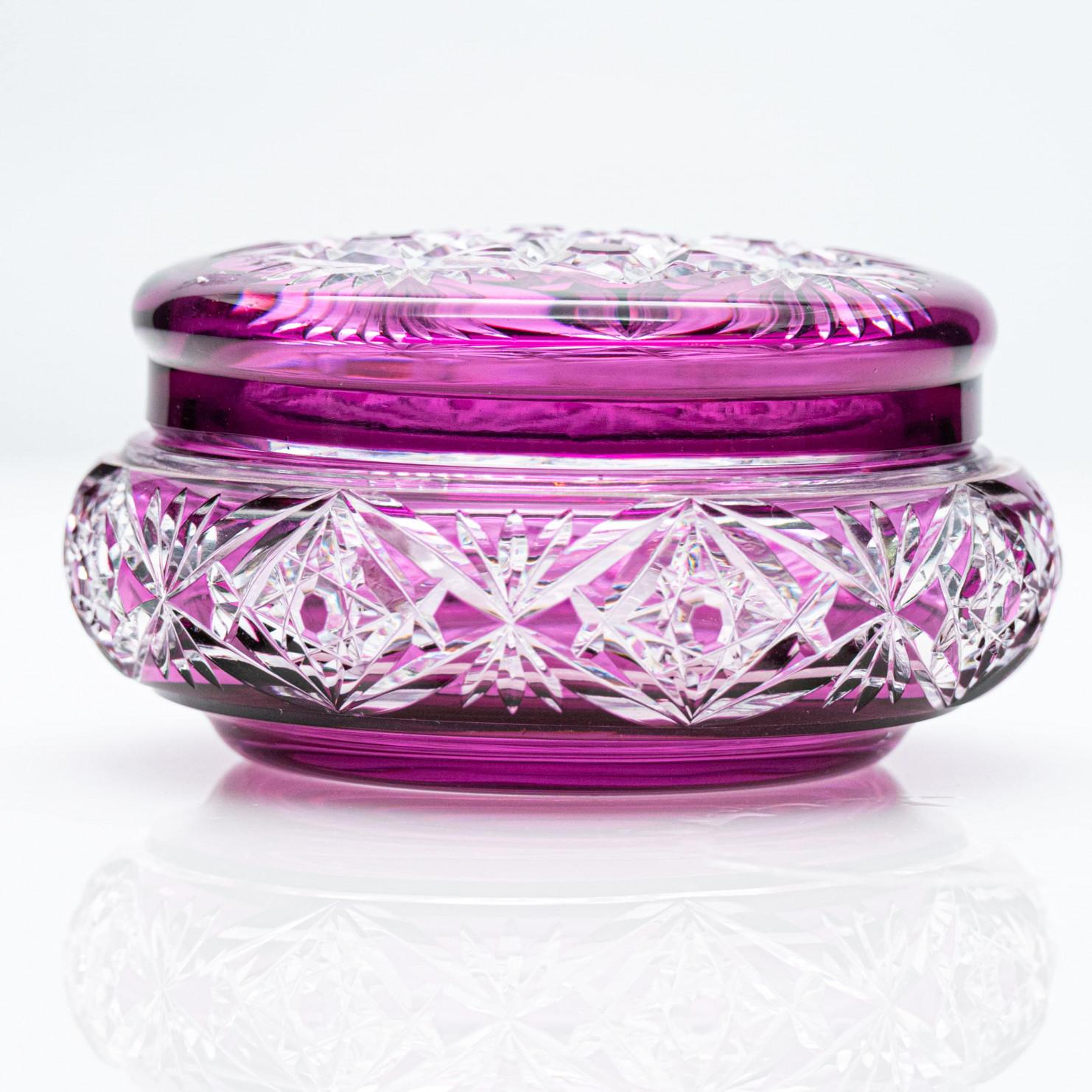 Bombonera Baccarat, Cristal violeta púrpura, Francia, 1930 Hecho a mano en venta