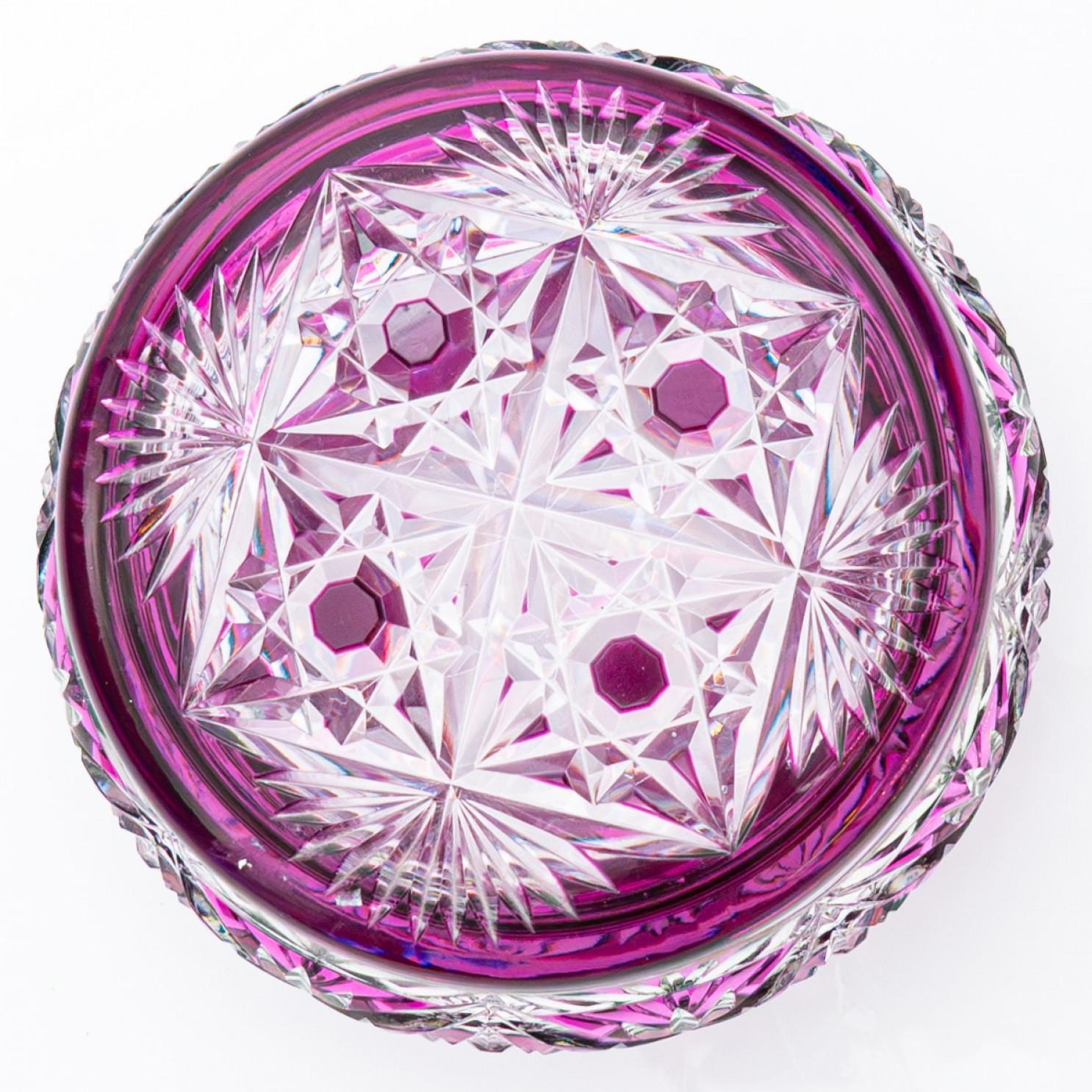 Pot à bonbons Baccarat, cristal violet violet, France, 1930 Bon état - En vente à Rijssen, NL