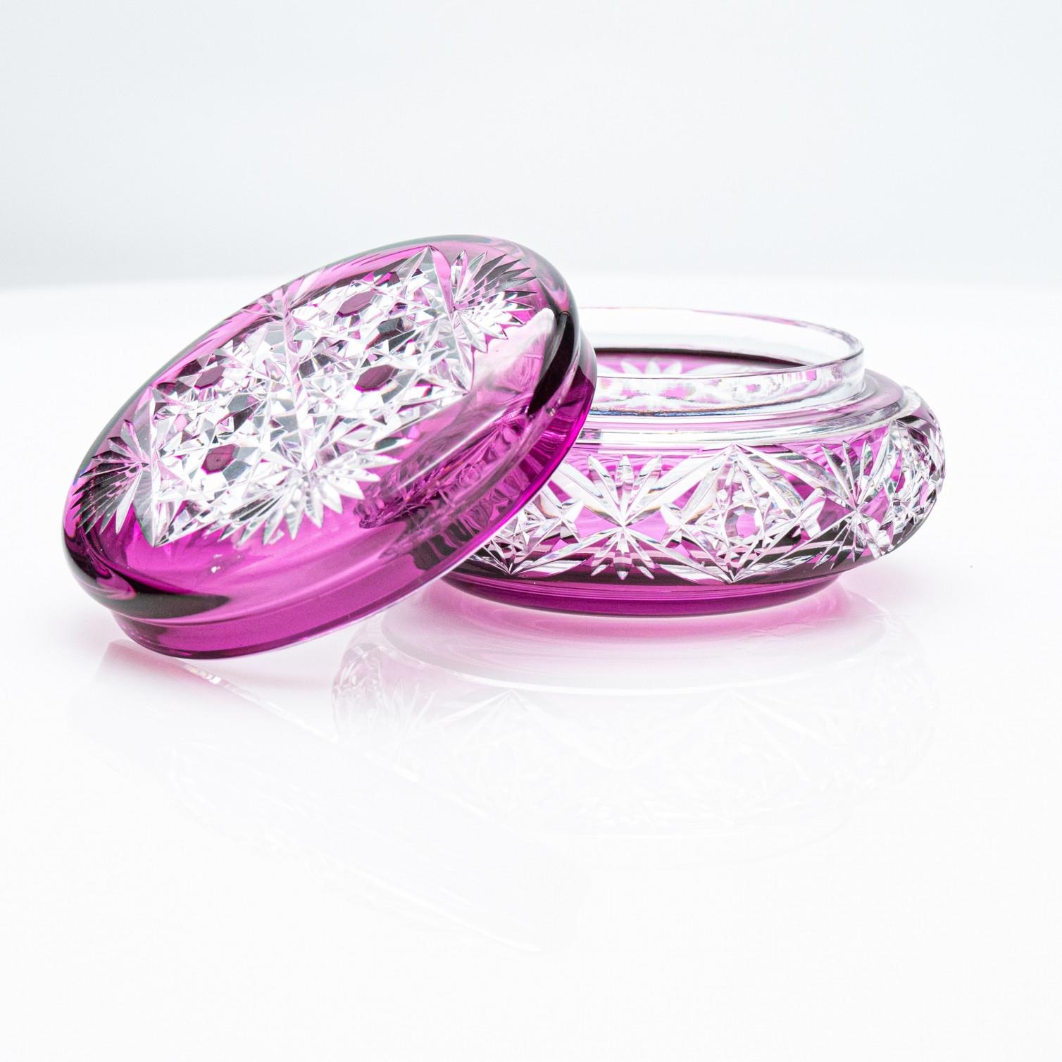 Bombonera Baccarat, Cristal violeta púrpura, Francia, 1930 mediados del siglo XX en venta