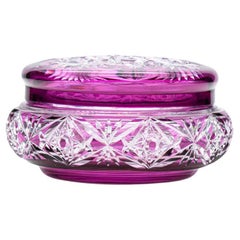 Baccarat Candy Jar, Violet Purple Crystal, France, 1930