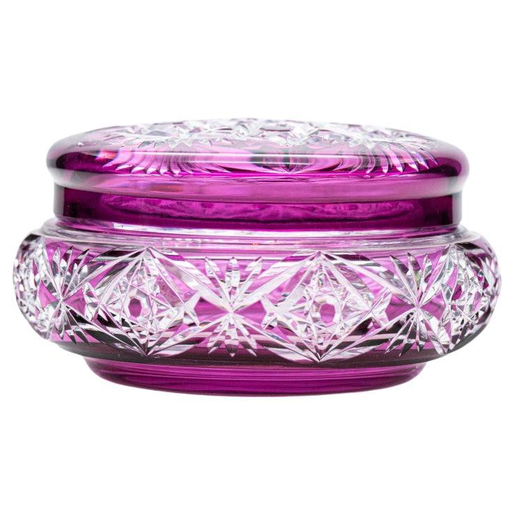 Bombonera Baccarat, Cristal violeta púrpura, Francia, 1930