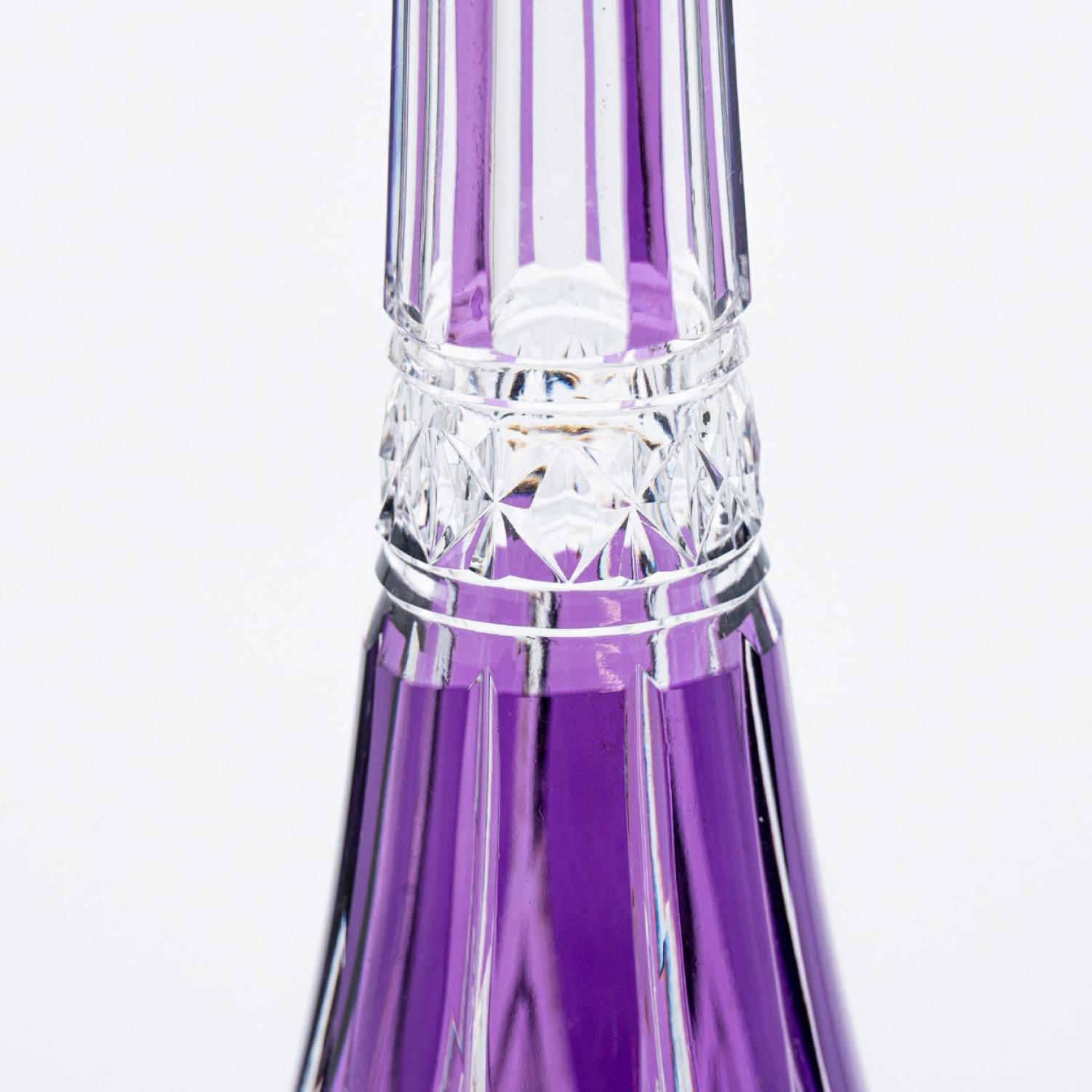 Baccarat Karaffe Violett Strukturiertes Kristall, Frankreich, 1930 (Handgefertigt) im Angebot