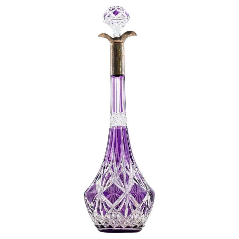 Baccarat Carafe Violet Textured Crystal, France, 1930