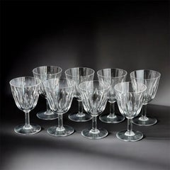 Bicchieri da vino Baccarat Cassino Crystal, set da 8, Francia, anni '70-'80 circa, 14 cm