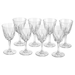 Bicchieri da vino Baccarat Cassino Crystal, set da 8, Francia, anni '70-'80 circa, 14 cm