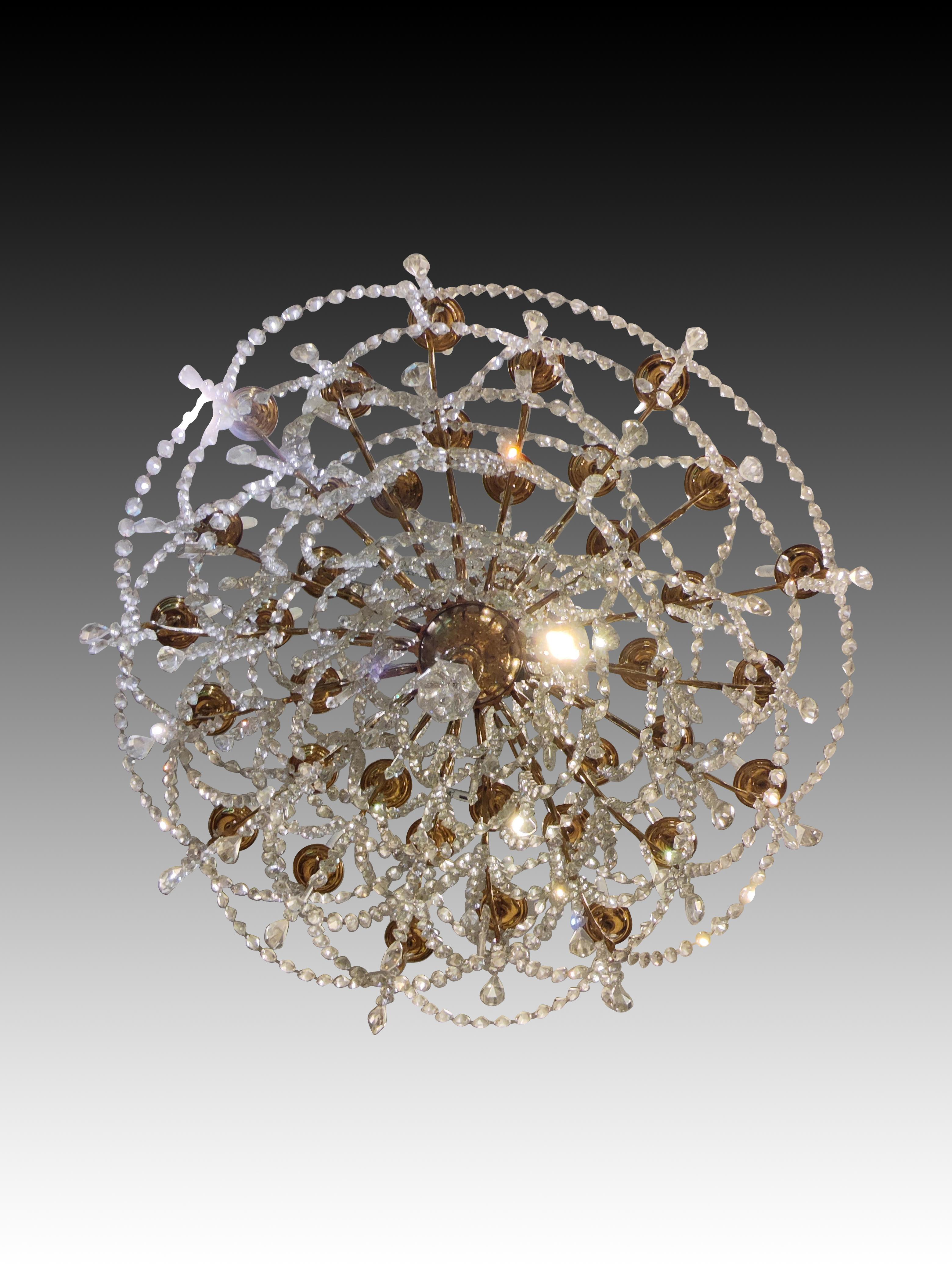 Lampada da soffitto Baccarat (att). Bronzo, vetro. Francia, fine del XIX secolo. in vendita 2