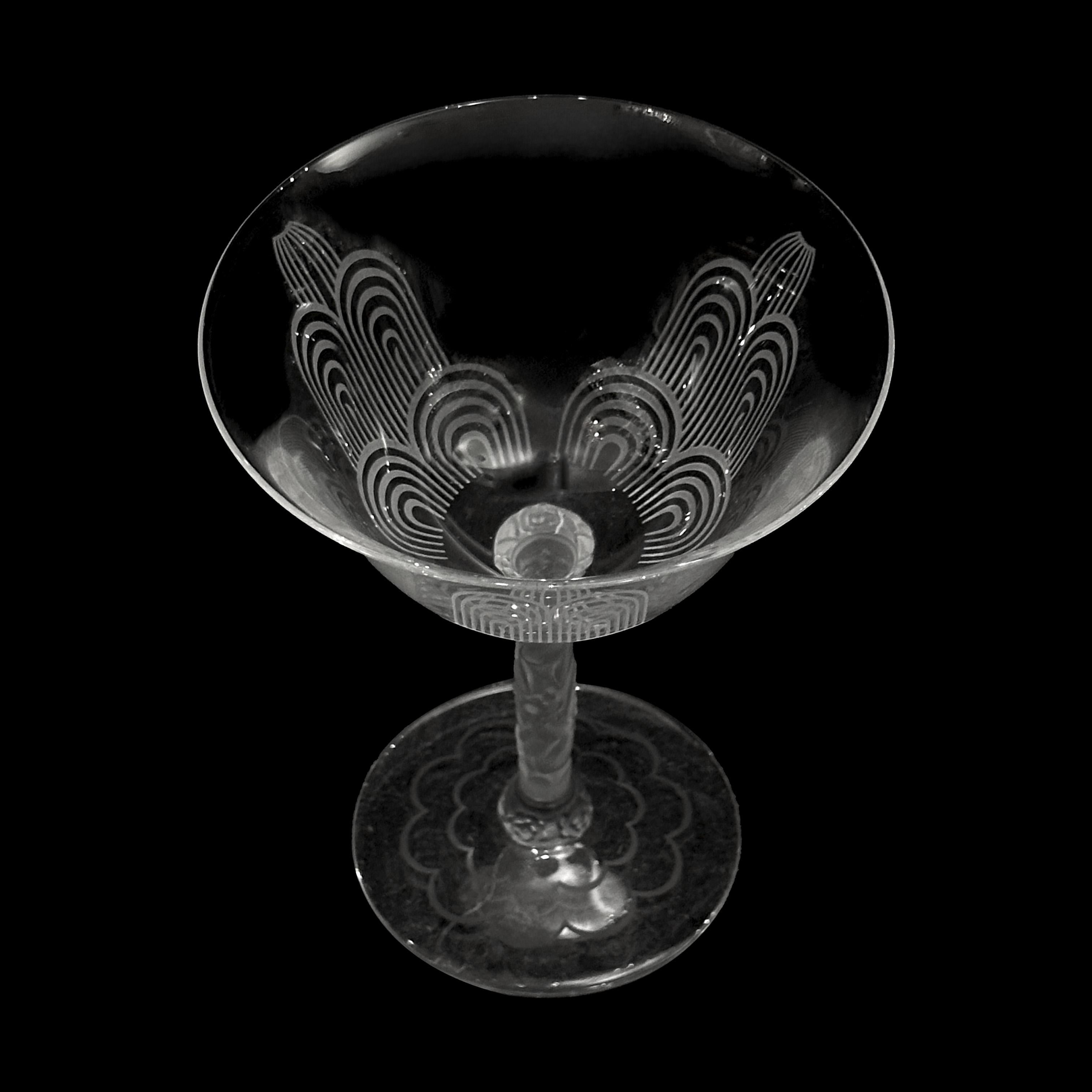 Copa de champán Baccarat, servicio de cristal Jets d'Eau, G. Chevalier, París 1925 Art Decó en venta