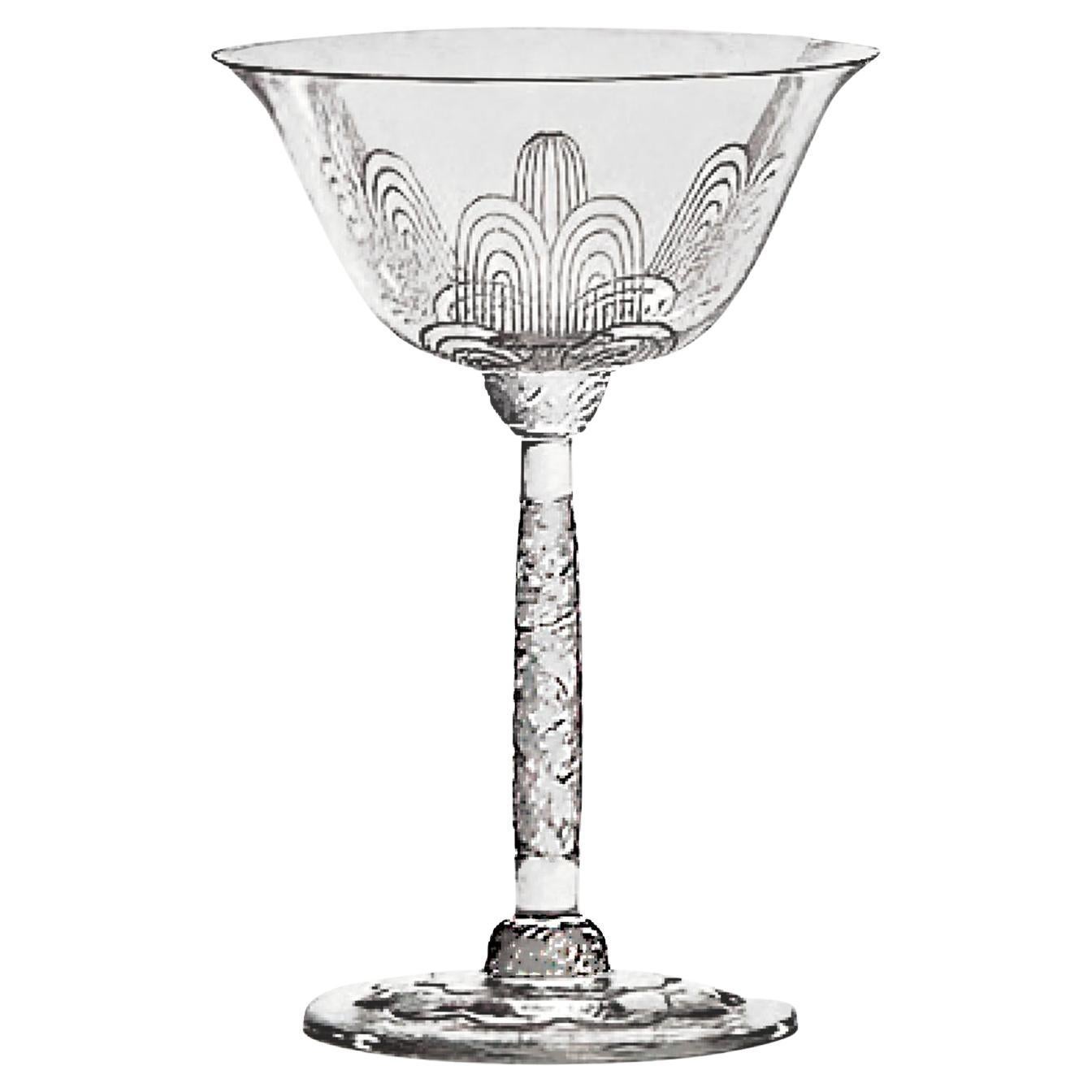 Coupe à champagne Baccarat, service en cristal Jets d'Eau, G. Chevalier, Paris 1925 en vente