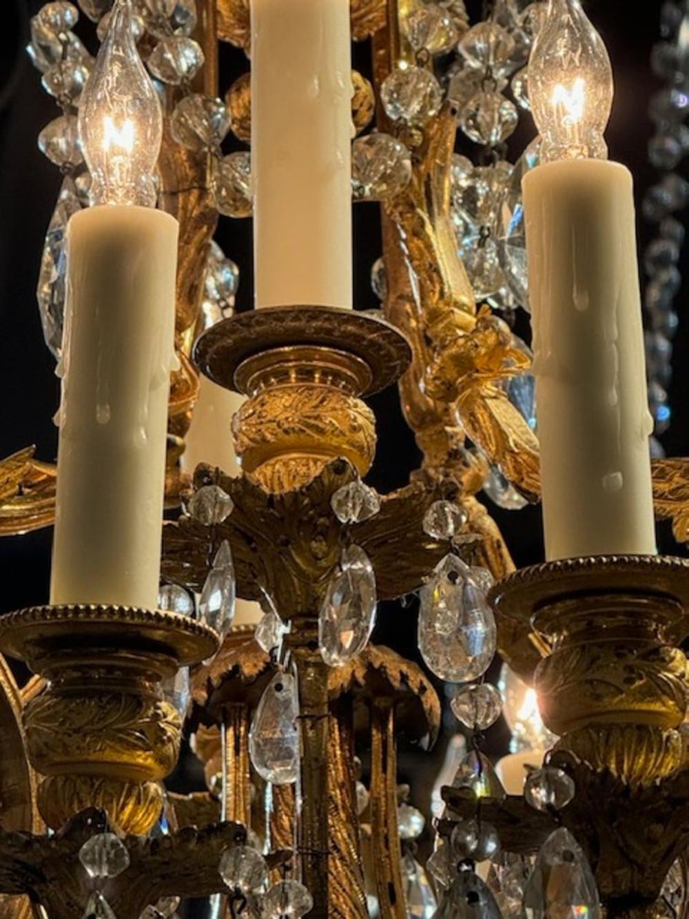 Bronzo Lampadario Baccarat in vendita