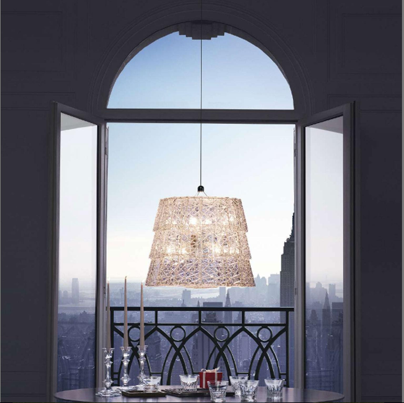 Moderno Lampadario Baccarat Frozen in cristallo trasparente in stile contemporaneo Dimensioni grandi in vendita