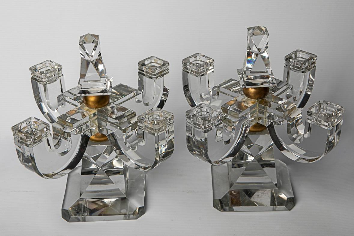 French Baccarat Chandeliers, Attributed Jaques Adnet