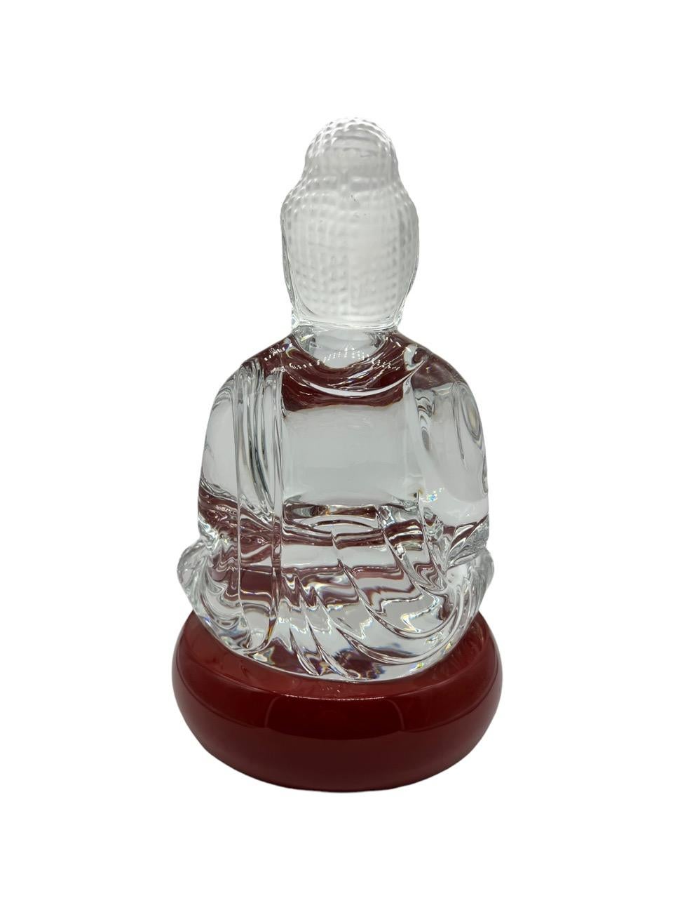 20th Century Baccarat Clear Crystal Buddah Figurine Designed by Kenzo Takada For Sale