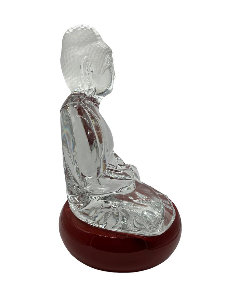 Baccarat Clear Crystal Buddah Figurine Designed by Kenzo Takada For Sale 1