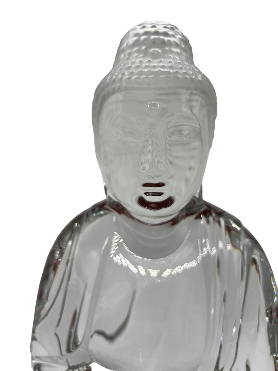 Baccarat Clear Crystal Buddah Figurine Designed by Kenzo Takada For Sale 4